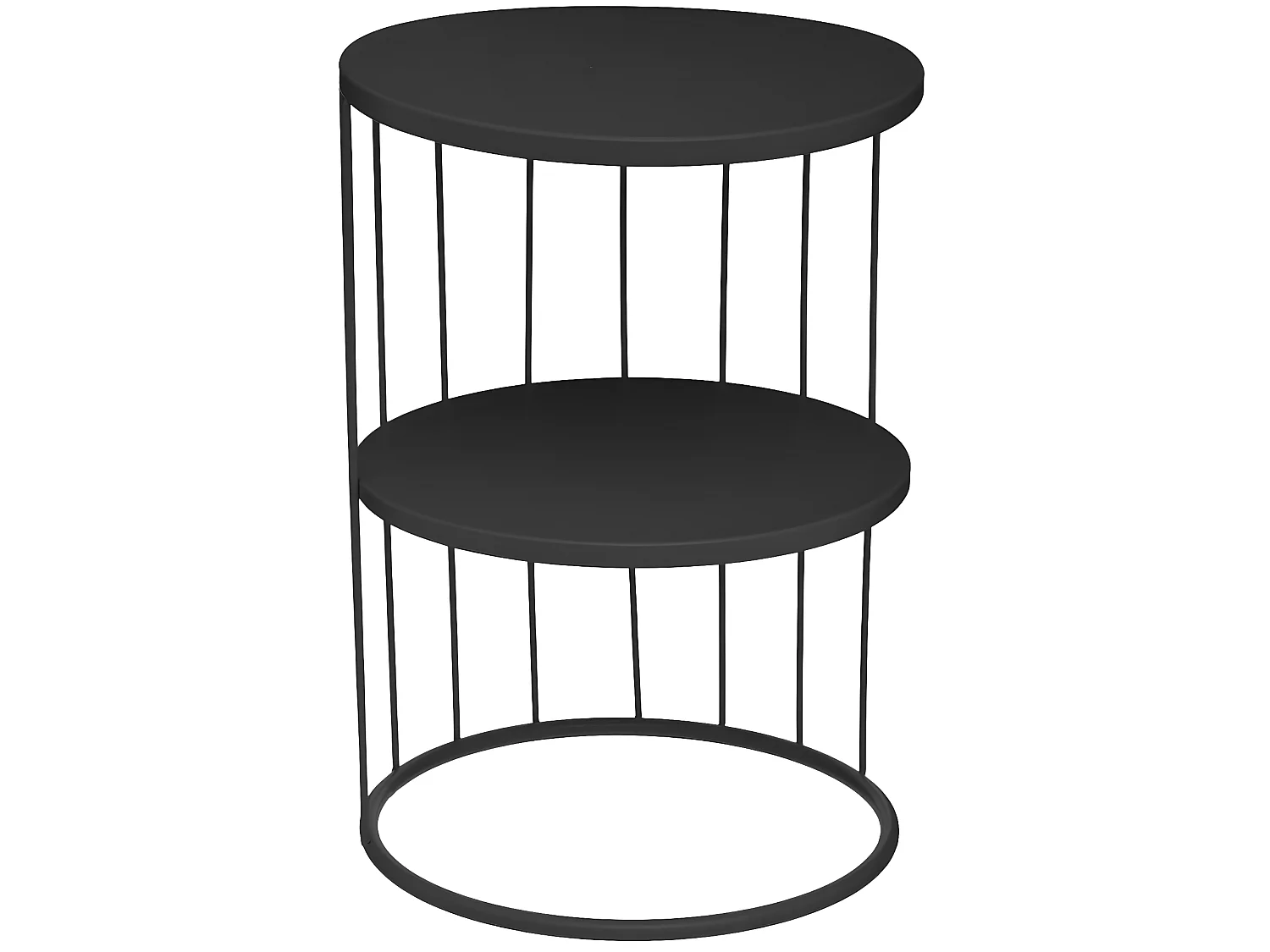 Table d'appoint en fer de couleur noire - L.36 x l.36 x H.52 cm