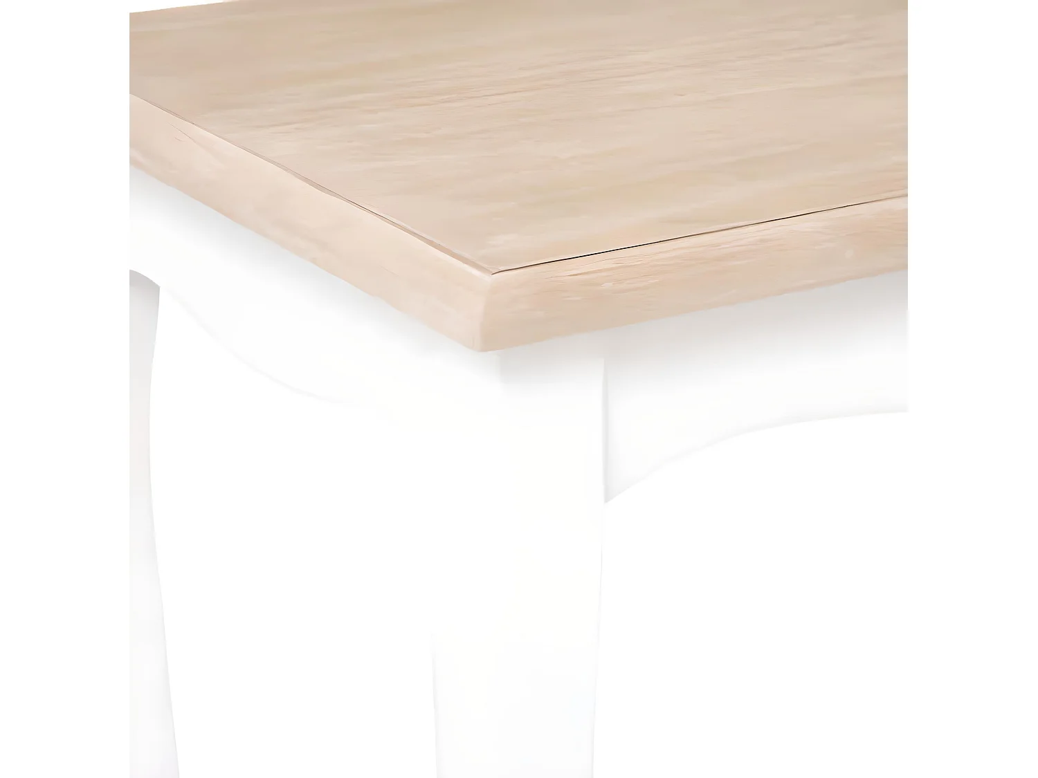 Lot de 2 tables d'appoint gigognes en bois coloris blanc / naturel