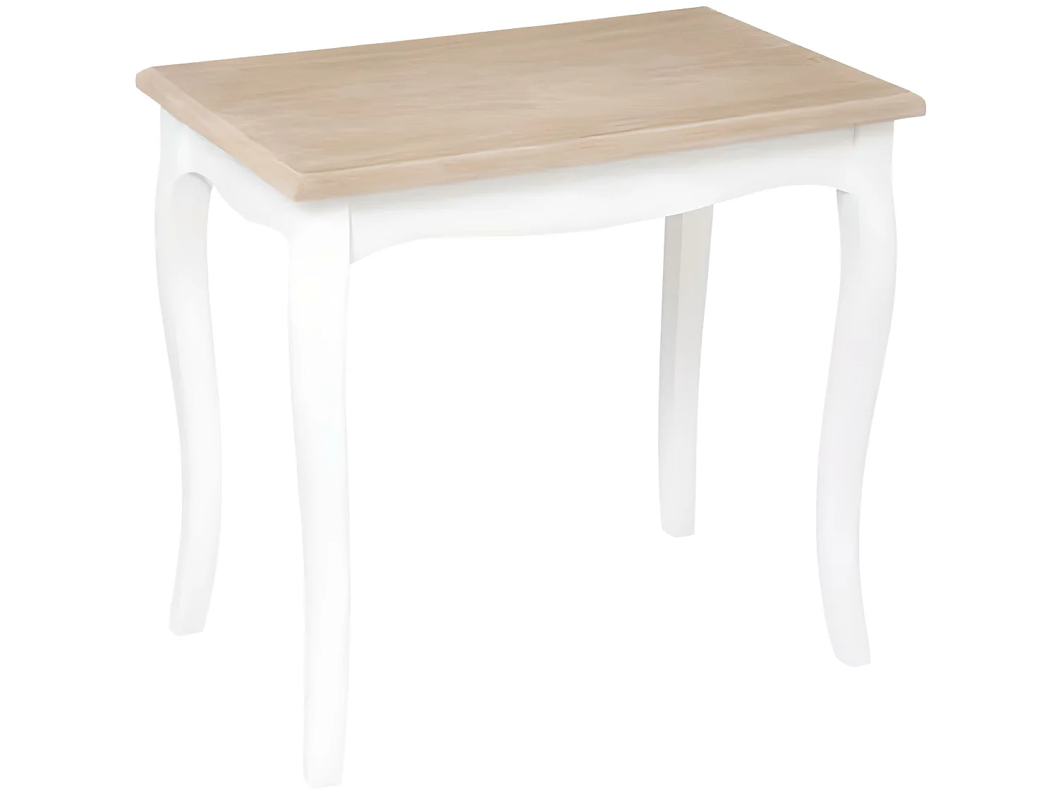 Lot de 2 tables d'appoint gigognes en bois coloris blanc / naturel