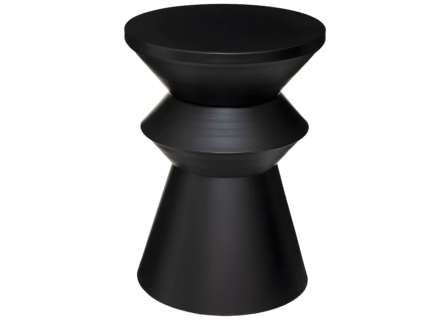 Table d'appoint en fer coloris noir - Diamètre 36 x Hauteur 48,5 cm