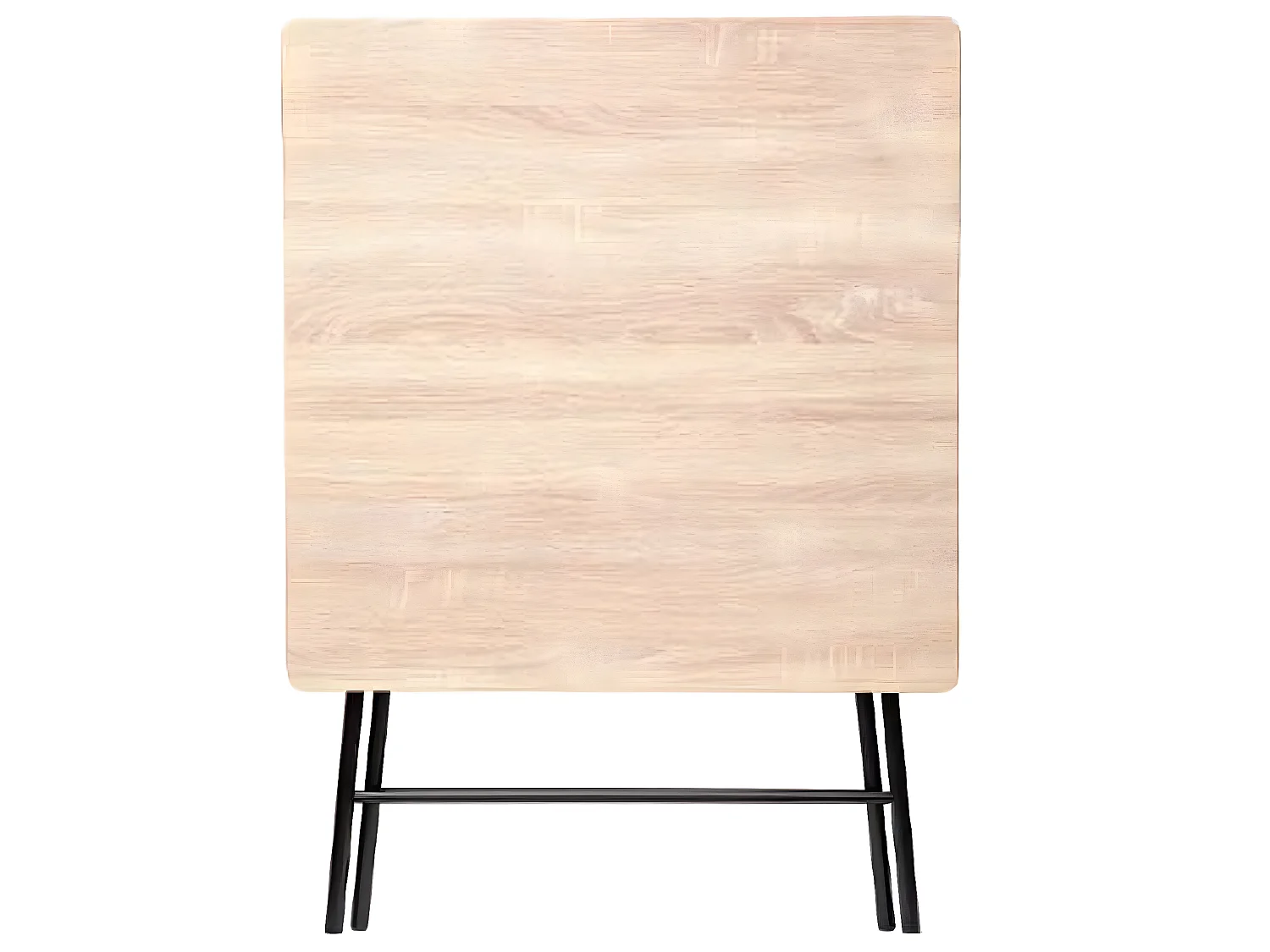 Table d'appoint pliante en métal coloris beige - L.80 x l.80 x H.75 cm