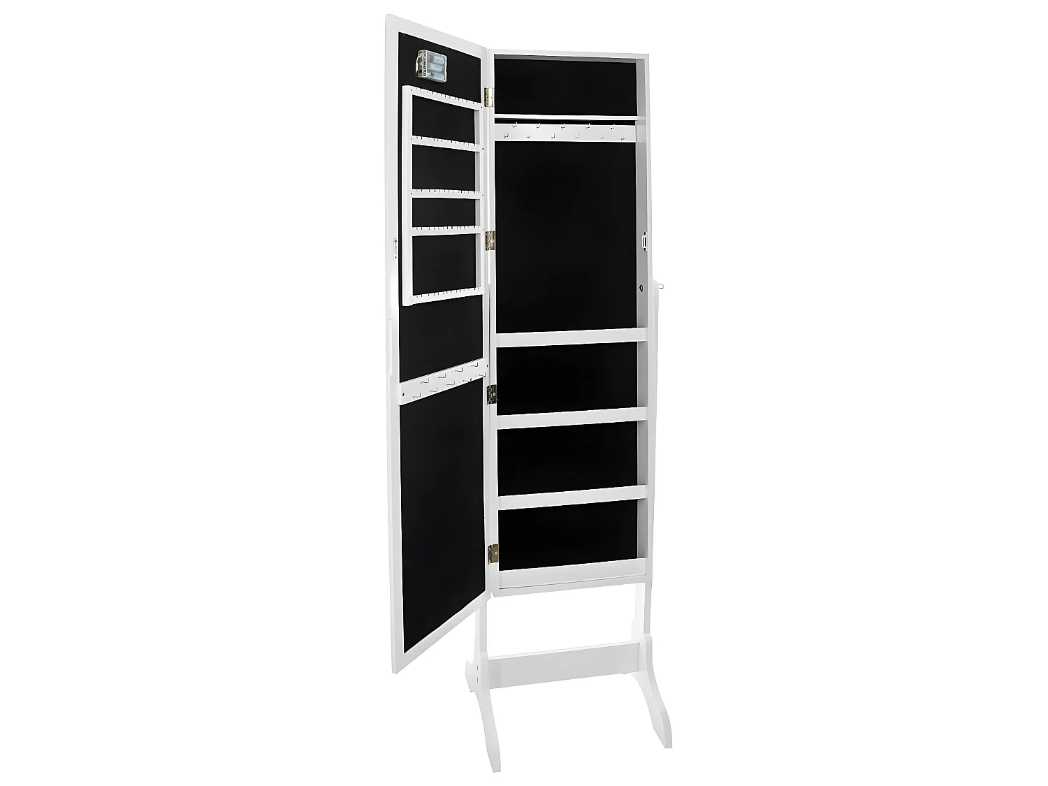 Armoire à bijoux LED blanche - L. 34 x H. 117 cm