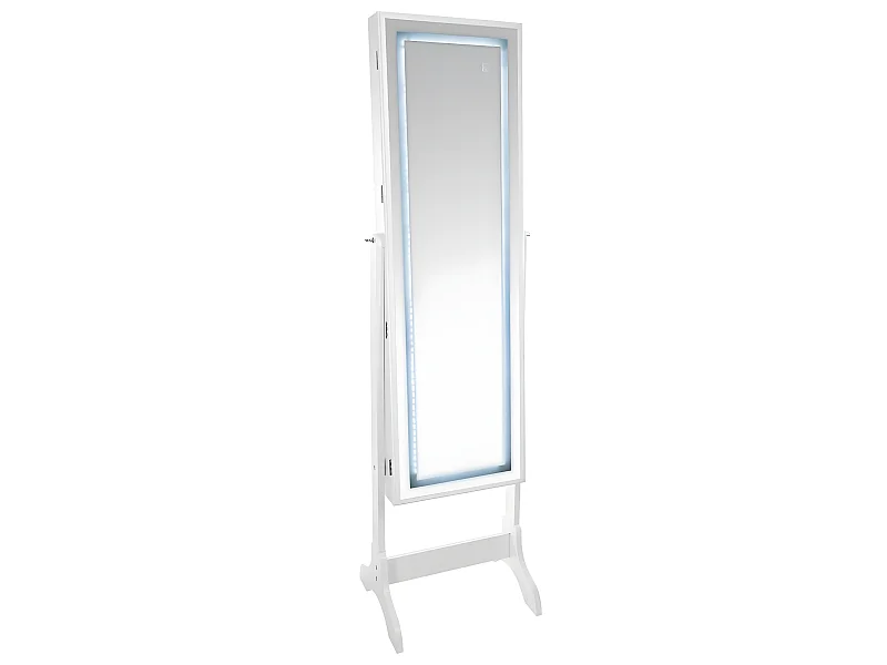 Armoire à bijoux LED blanche - L. 34 x H. 117 cm