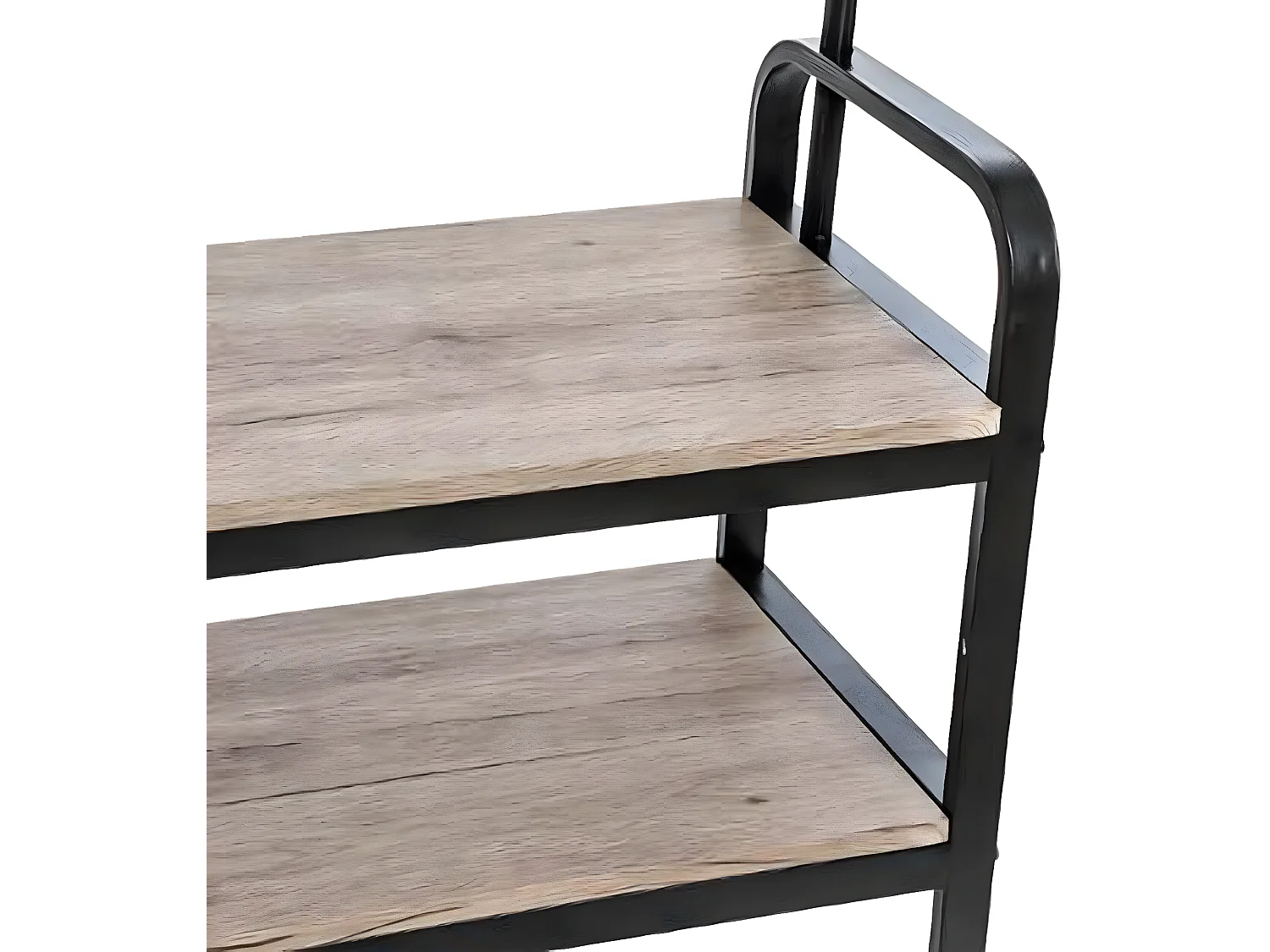 Meuble d'entrée vestiaire en bois et métal coloris naturel - L.73.5 x P.34 x H.170.5 cm