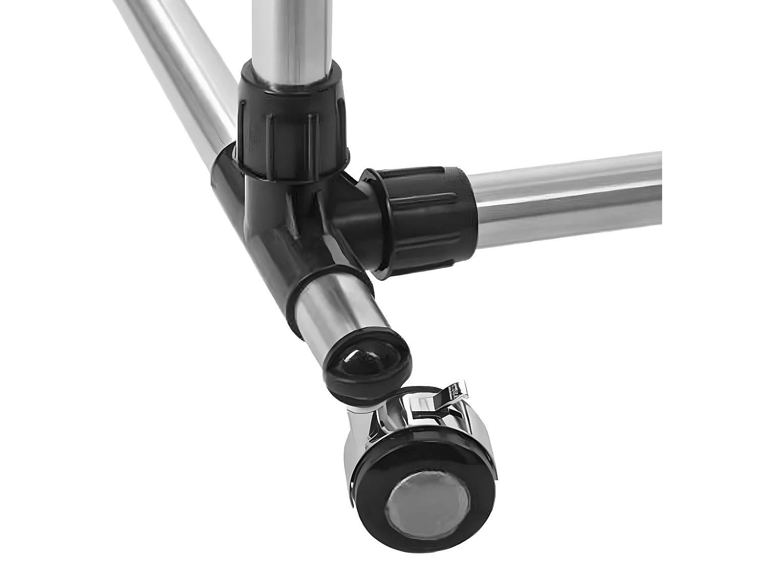 Portant double en acier inoxydable de couleur noire - Dim : L 88/150 x P 66 x H 96 /163cm