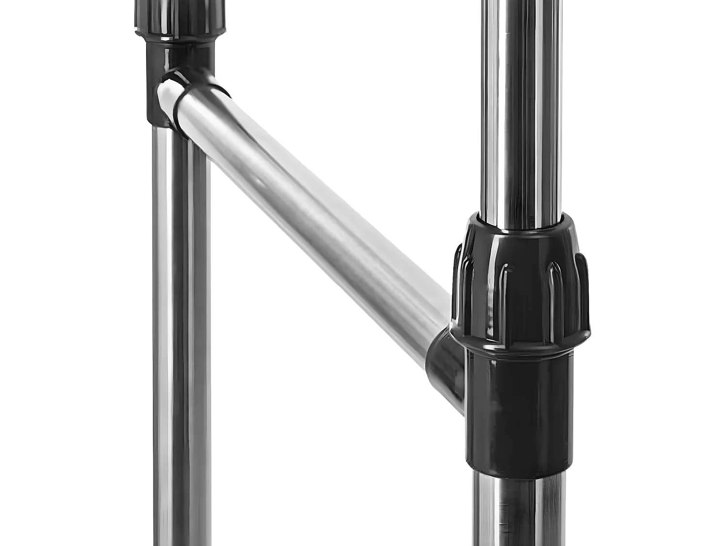 Portant double en acier inoxydable de couleur noire - Dim : L 88/150 x P 66 x H 96 /163cm