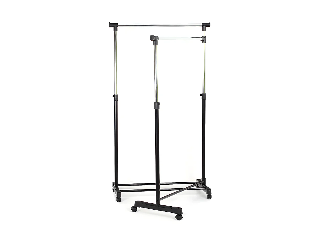 Portant double pivotant, H ajustable de 104 à 174 cm x L90.5 cm x P 43 cm