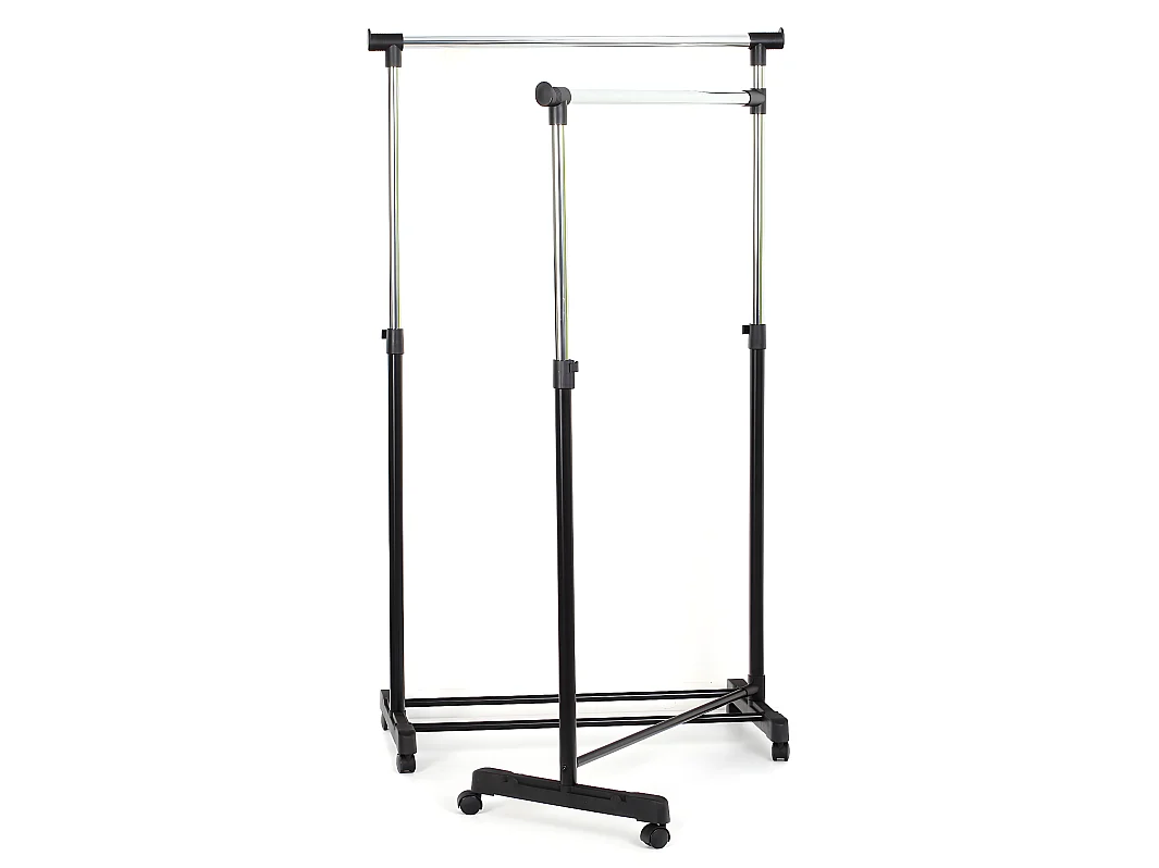 Portant double pivotant, H ajustable de 104 à 174 cm x L90.5 cm x P 43 cm