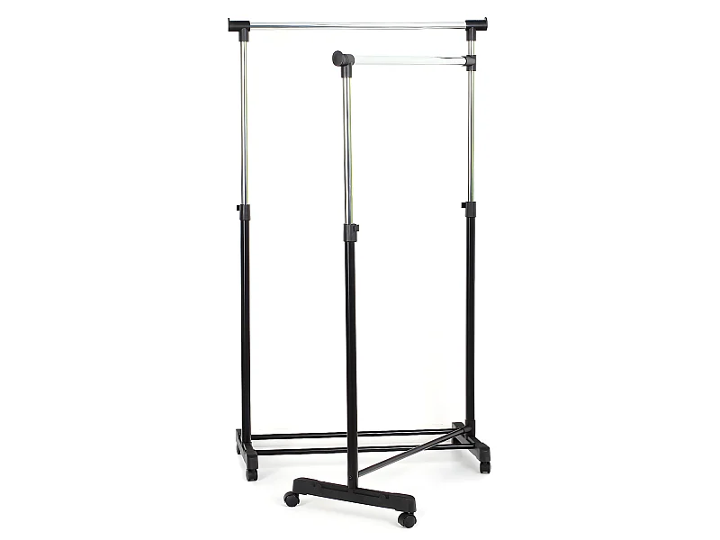 Portant double pivotant, H ajustable de 104 à 174 cm x L90.5 cm x P 43 cm