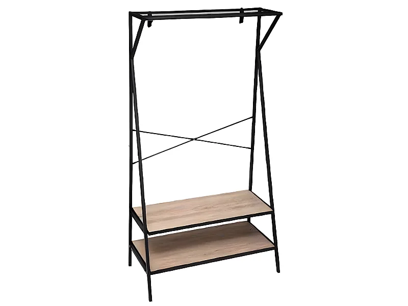 Portant à vêtement en bois et métal - L.80 x P.38.3 x H.160 cm