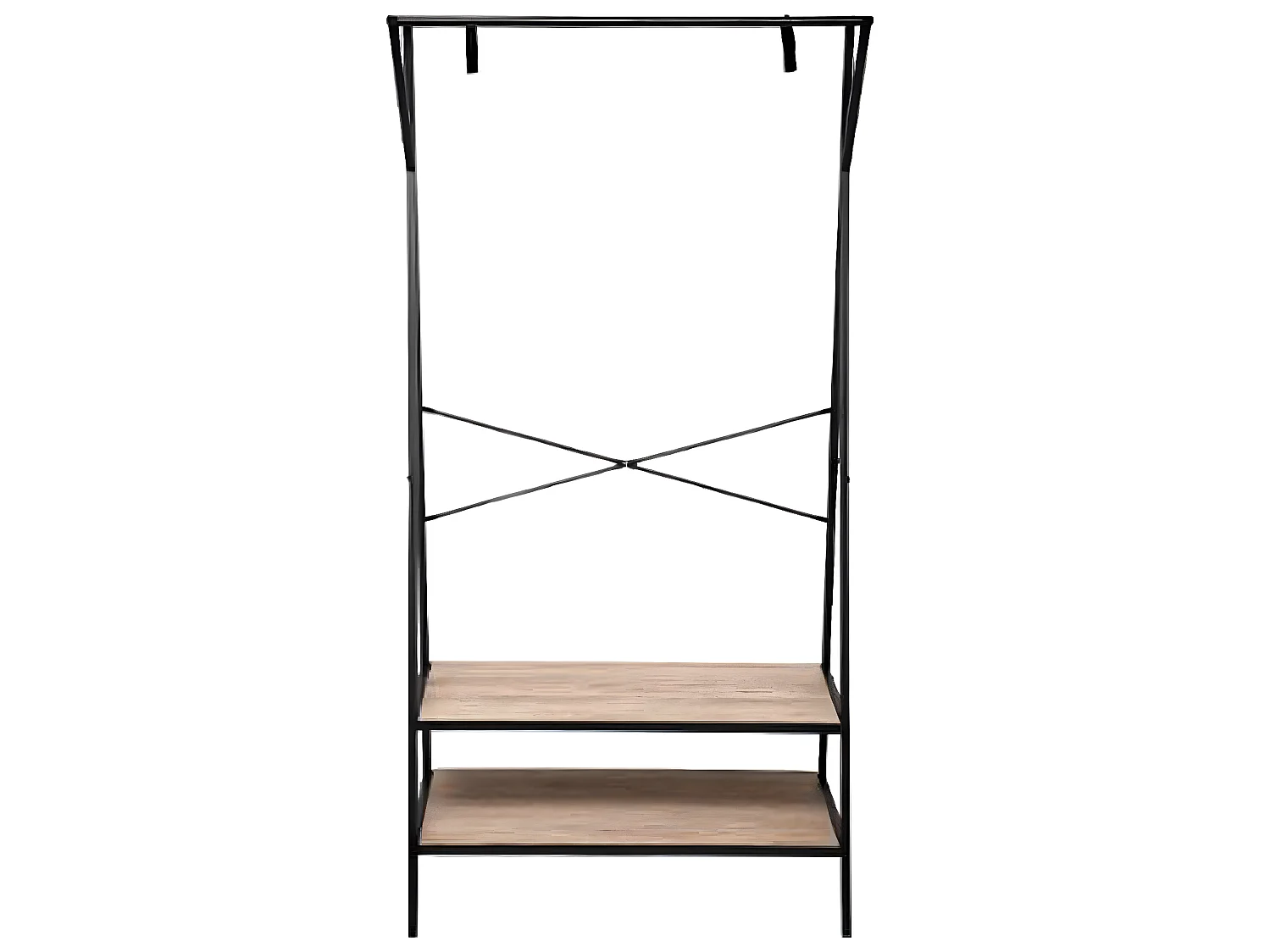 Portant à vêtement en bois et métal - L.80 x P.38.3 x H.160 cm