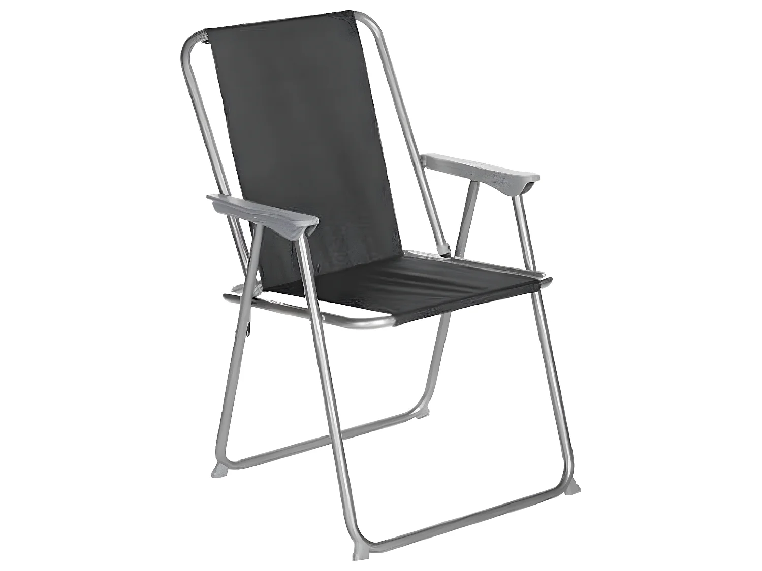 Lot de 6 chaises de camping pliantes coloris noir - L. 74.5 x l. 53 x H. 7cm