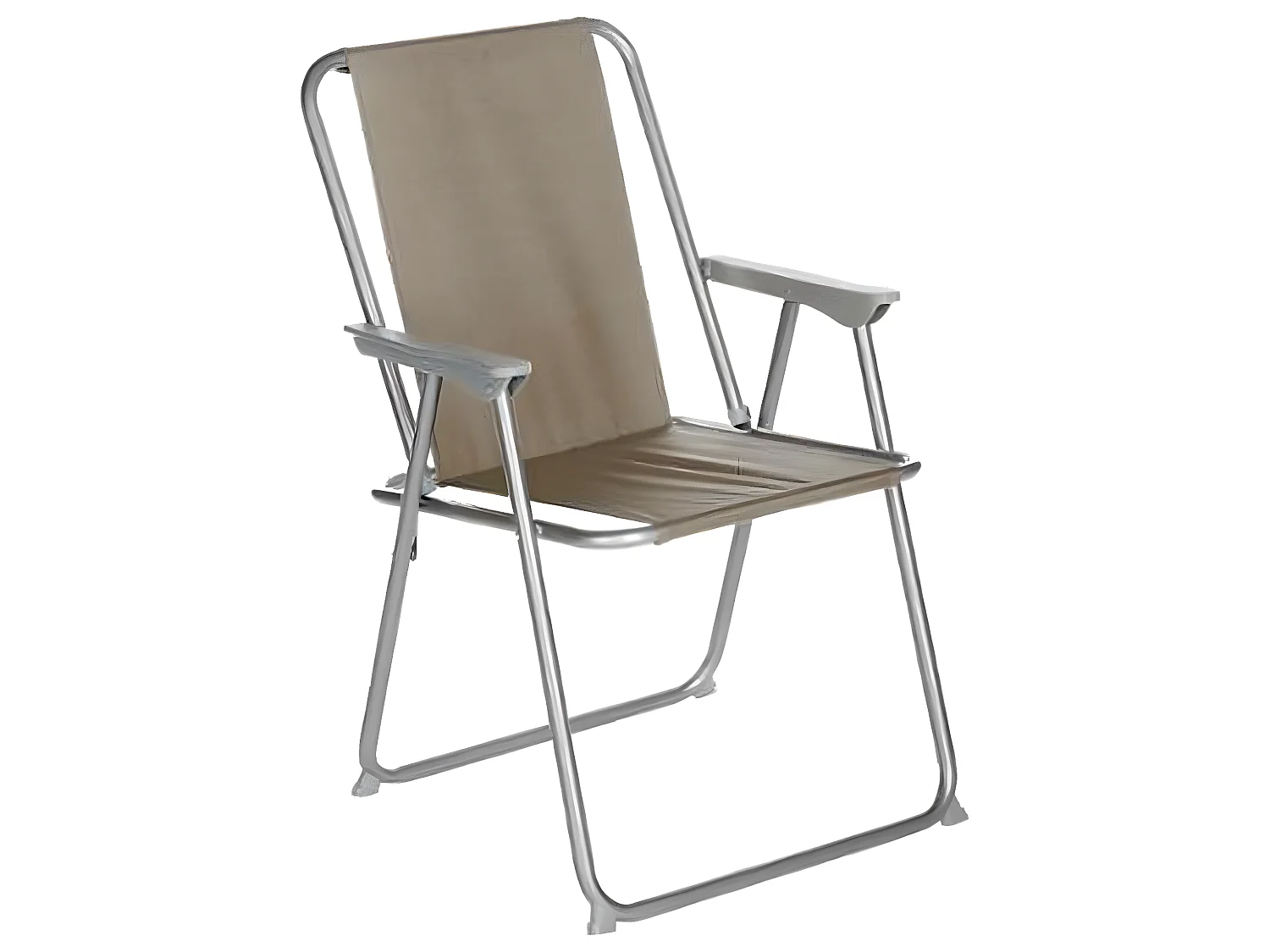 Lot de 6 chaises de camping pliantes coloris taupe - L. 74.5 x l. 53 x H. 7cm
