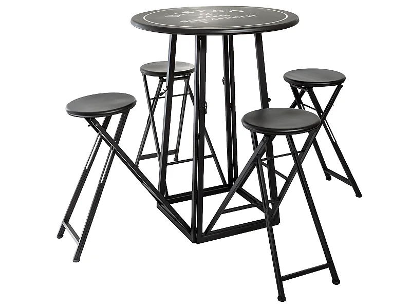 Ensemble de jardin coloris blanc / noir en fer