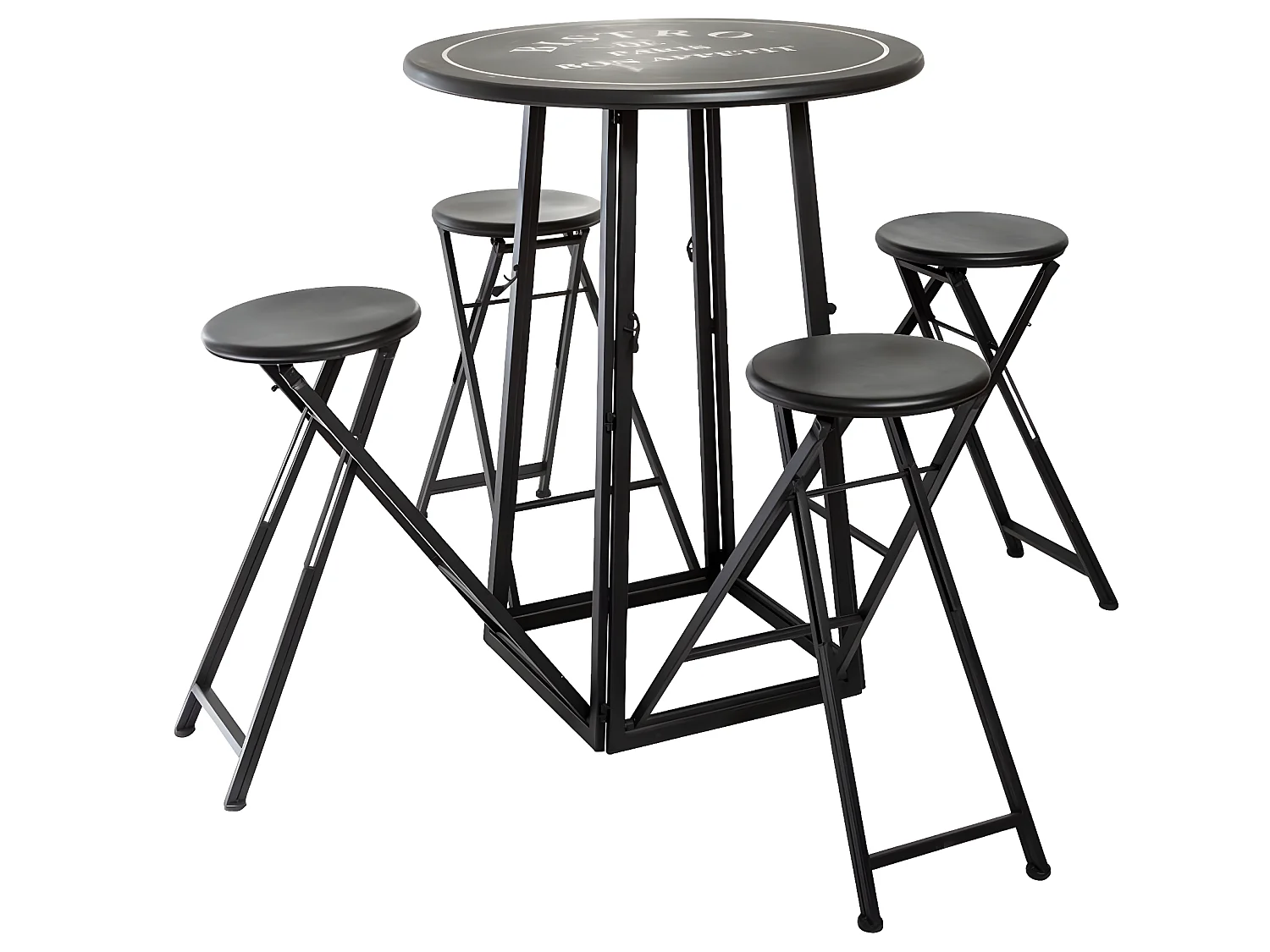 Ensemble de jardin coloris blanc / noir en fer