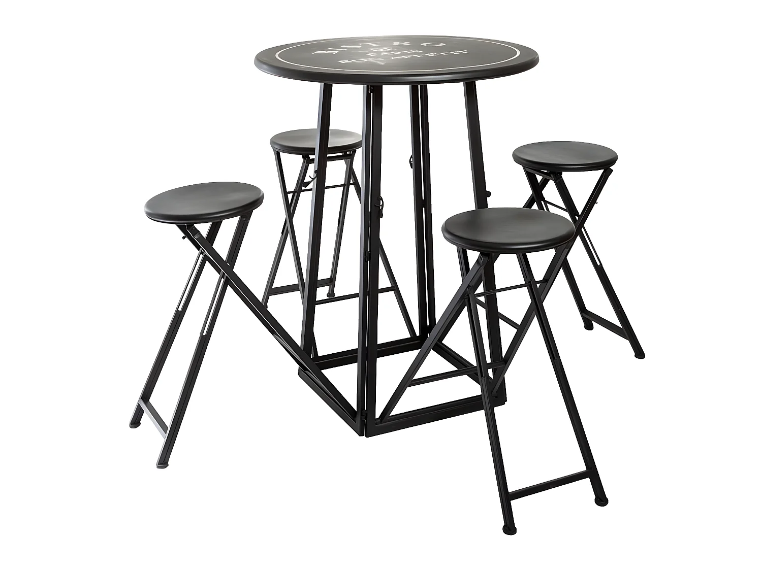 Ensemble de jardin coloris blanc / noir en fer