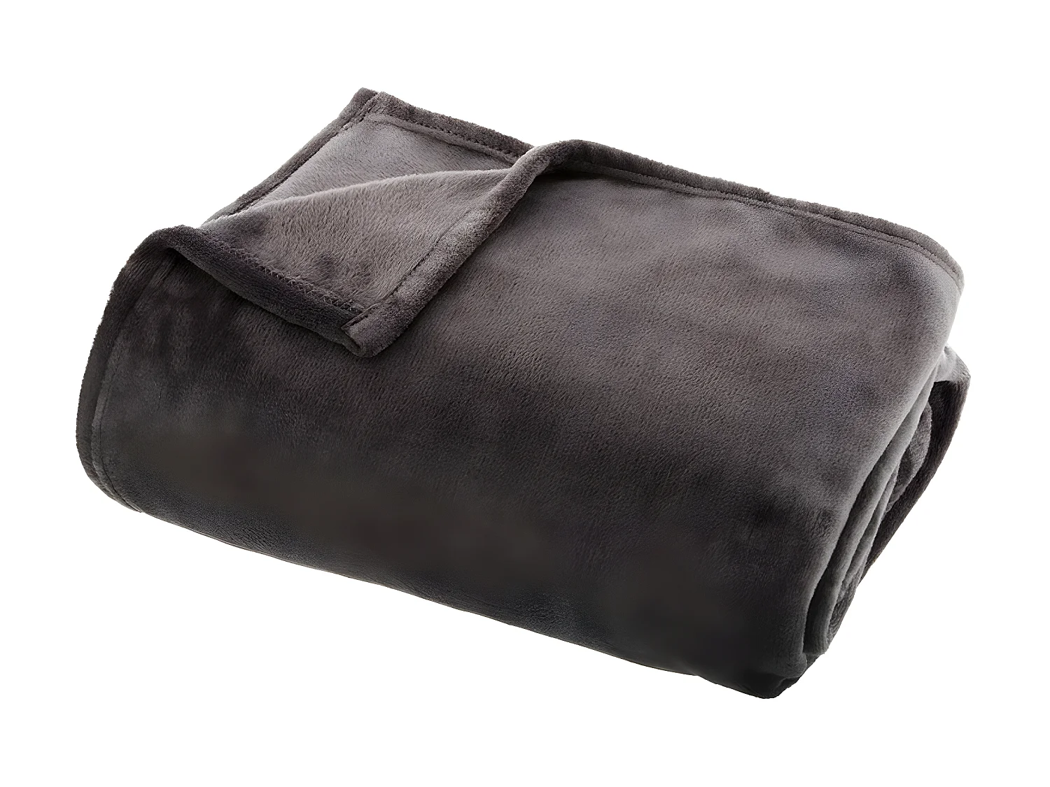 Plaid en flanelle coloris Gris Foncé - 130 x 180 cm