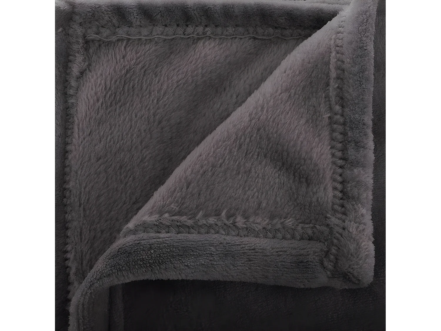 Plaid en flanelle coloris Gris Foncé - 130 x 180 cm