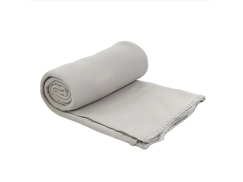 Plaid Lola à franges polaire en Gris, 125 x L150 cm