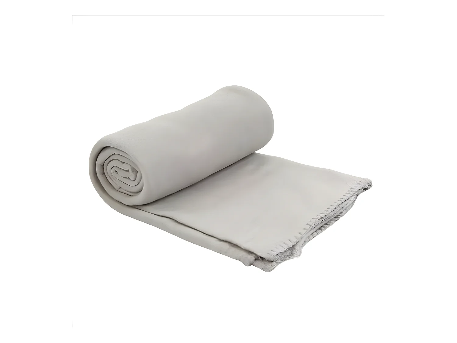 Plaid Lola à franges polaire en Gris, 125 x L150 cm