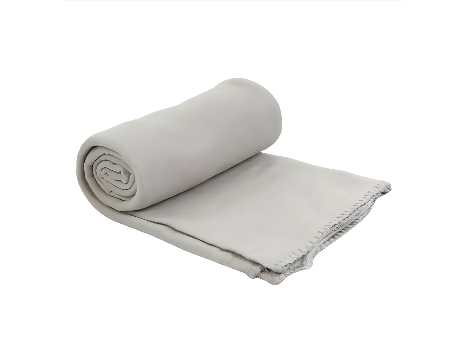 Plaid Lola à franges polaire en Gris, 125 x L150 cm