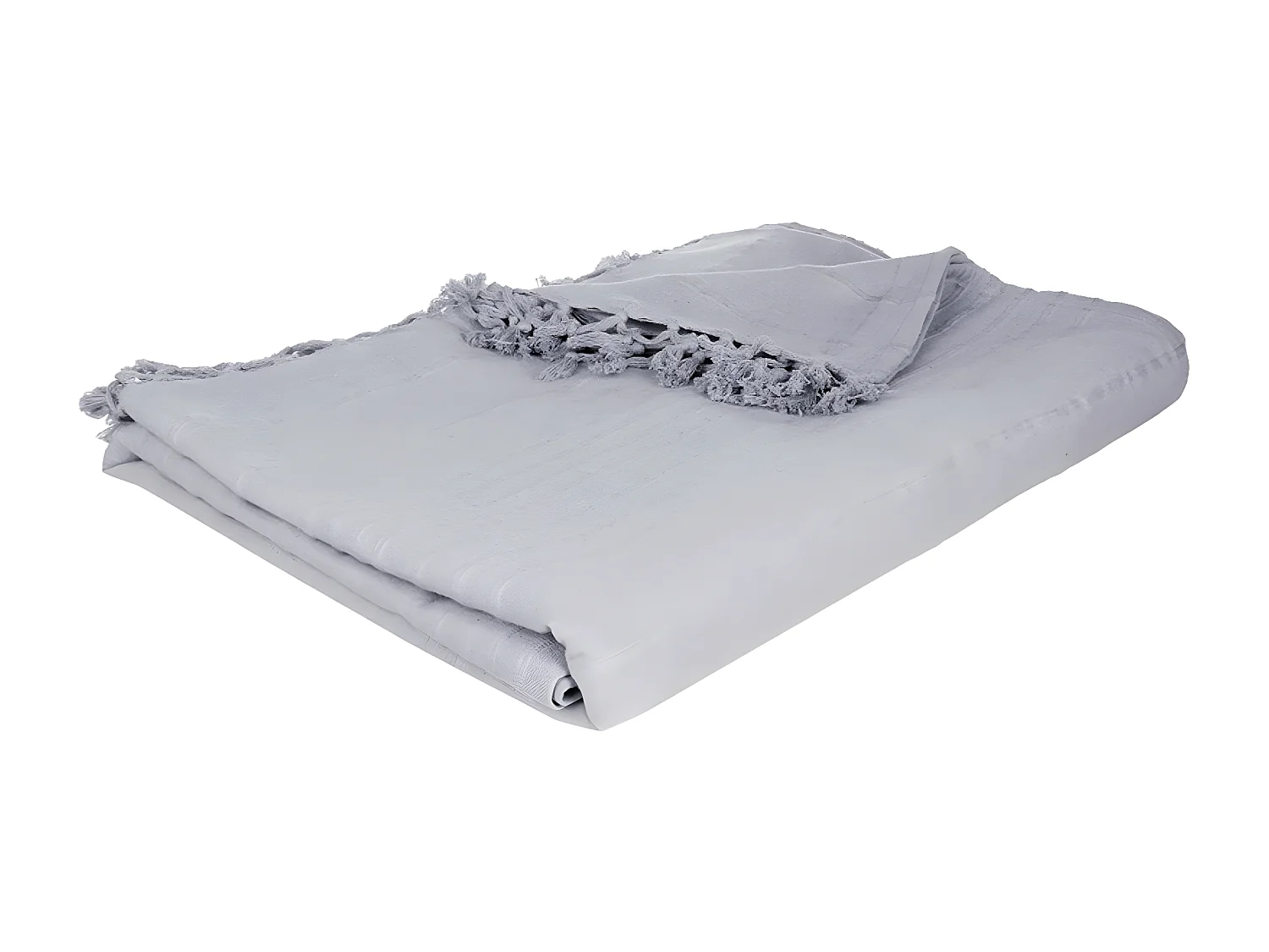 Jeté de lit en coton coloris gris clair - 250 x 230 cm