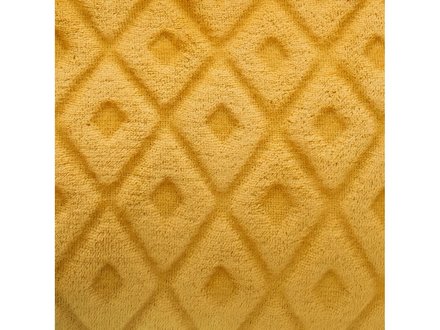 Plaid, couverture en polyester coloris jaune ocre - L. 230  x P. 180  x H. 1,50 cm