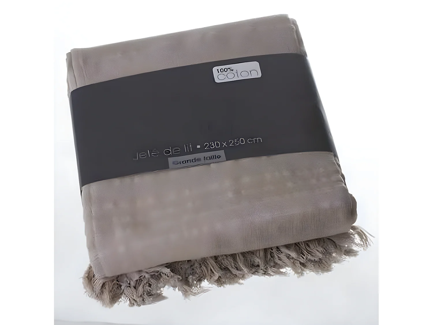 Couvre-lit, Jeté de lit en coton coloris LIN, 230 x 250 cm