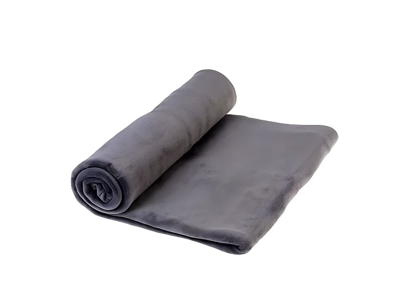 Plaid polaire Microfibre Gris foncé, L230 cm