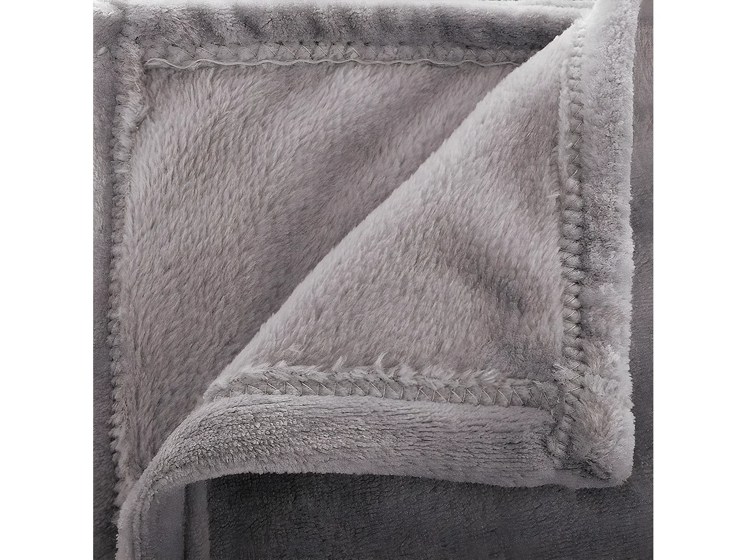 Plaid en flanelle coloris Gris - 130 x 180 cm