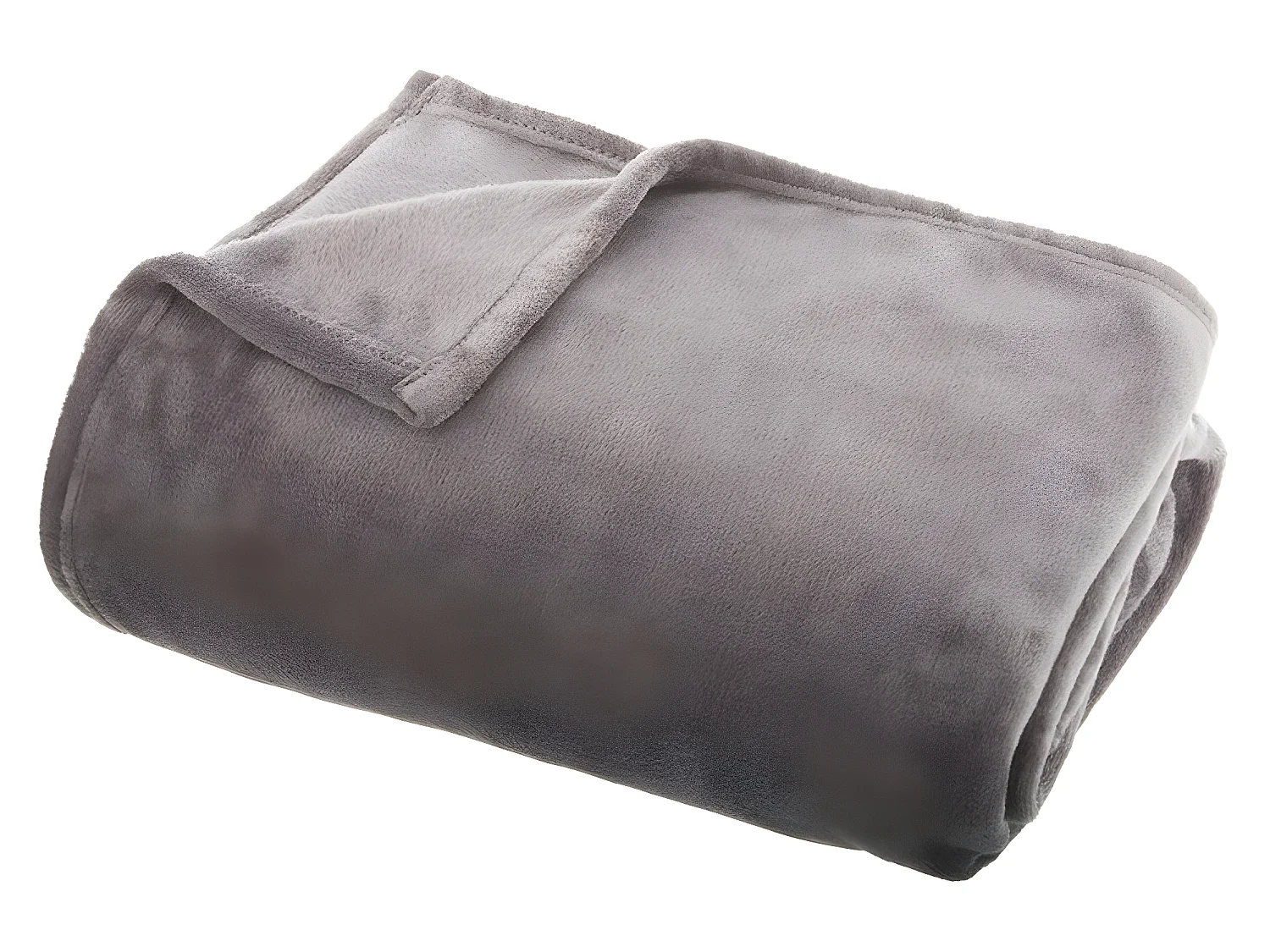 Plaid en flanelle coloris Gris - 130 x 180 cm