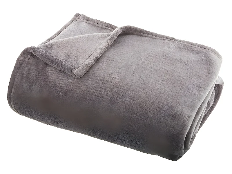 Plaid en flanelle coloris Gris - 130 x 180 cm