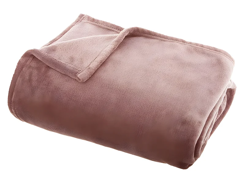 Plaid en flanelle coloris Rose - 130 x 180 cm