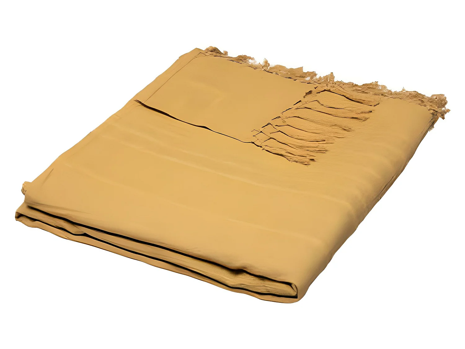 Couvre-lit, Jeté de lit en coton coloris jaune ocre - longueur 250 x profondeur 230 x hauteur 0,1 cm