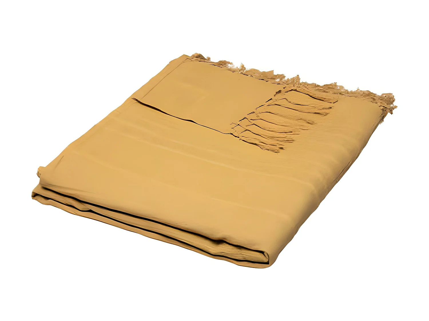 Couvre-lit, Jeté de lit en coton coloris jaune ocre - longueur 250 x profondeur 230 x hauteur 0,1 cm