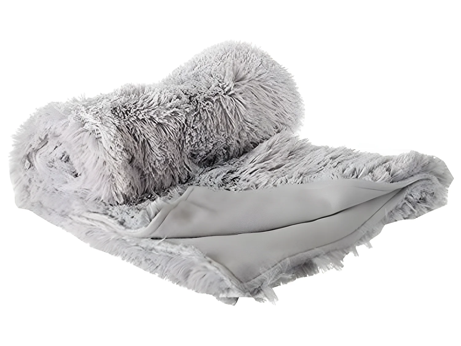 Plaid imitation fourrure poil long Gris, 120 x L160 cm