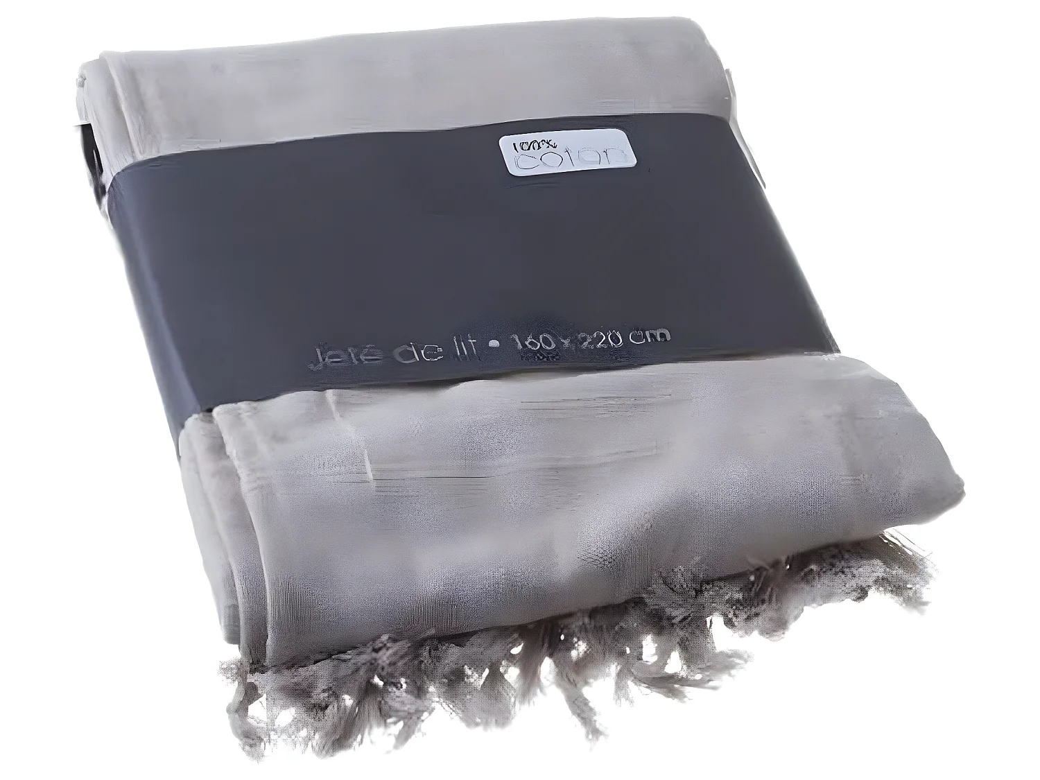 Couvre-lit, Jeté de lit en coton coloris LIN, 160 x 220 cm