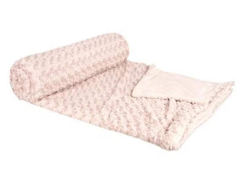 Plaid imitation fourrure bouclée Lin, L.230 x l.180 cm