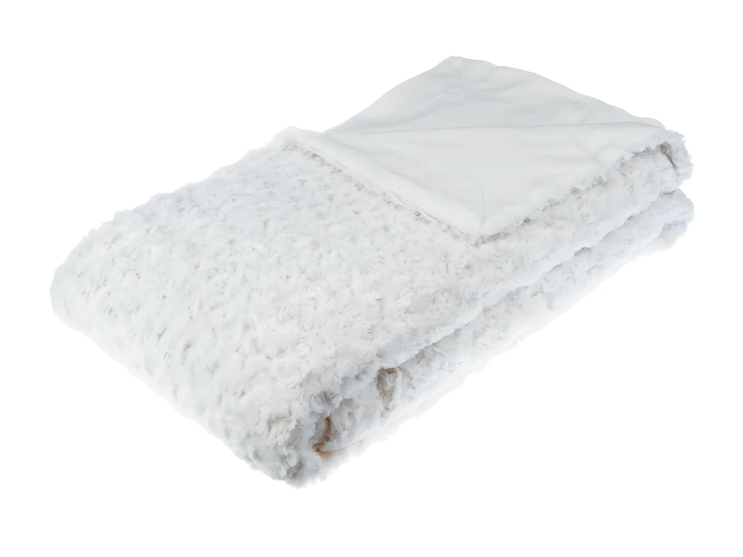 Plaid, couverture en polyester coloris Blanc -  L. 230 x P. 180 x H.  2 cm