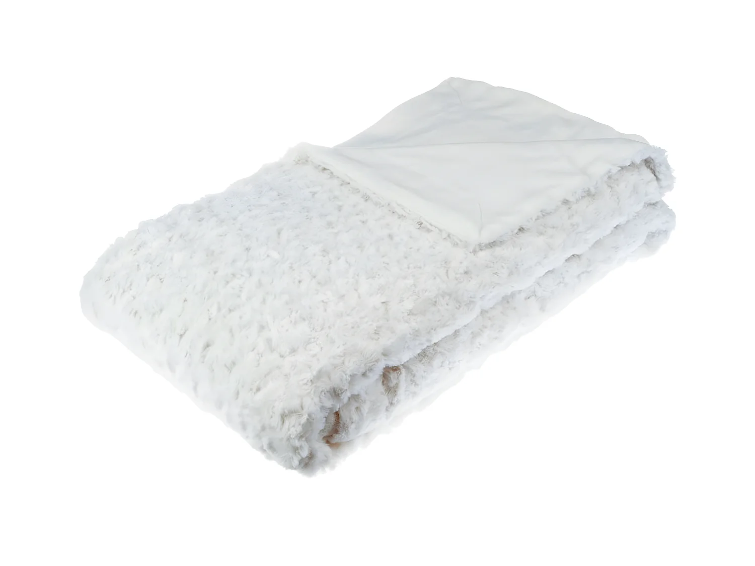Plaid, couverture en polyester coloris Blanc -  L. 230 x P. 180 x H.  2 cm