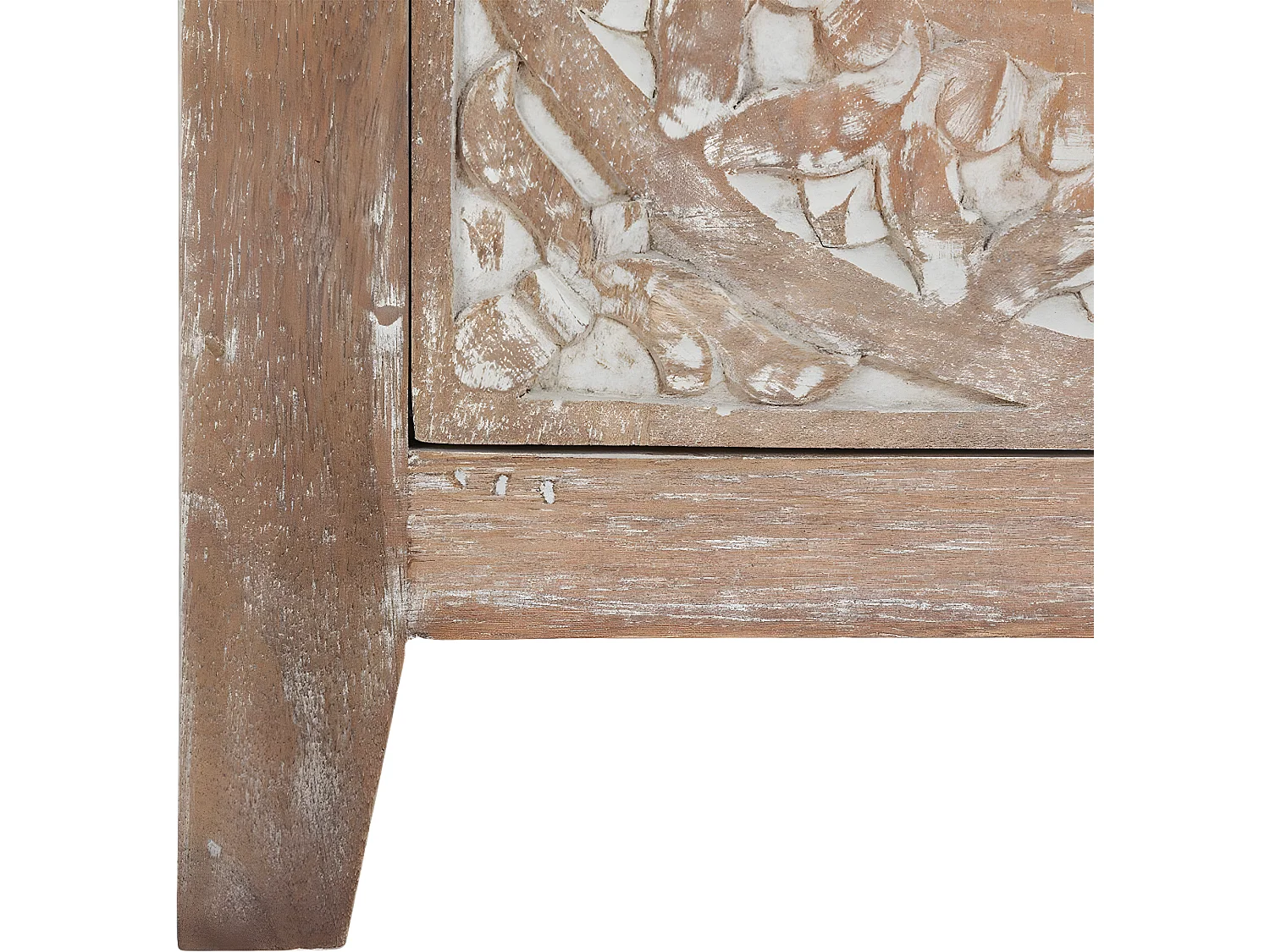 Table de chevet avec 1 porte en bois Manguier coloris marron - Dim : L.40 x l. 35 x H. 45 cm