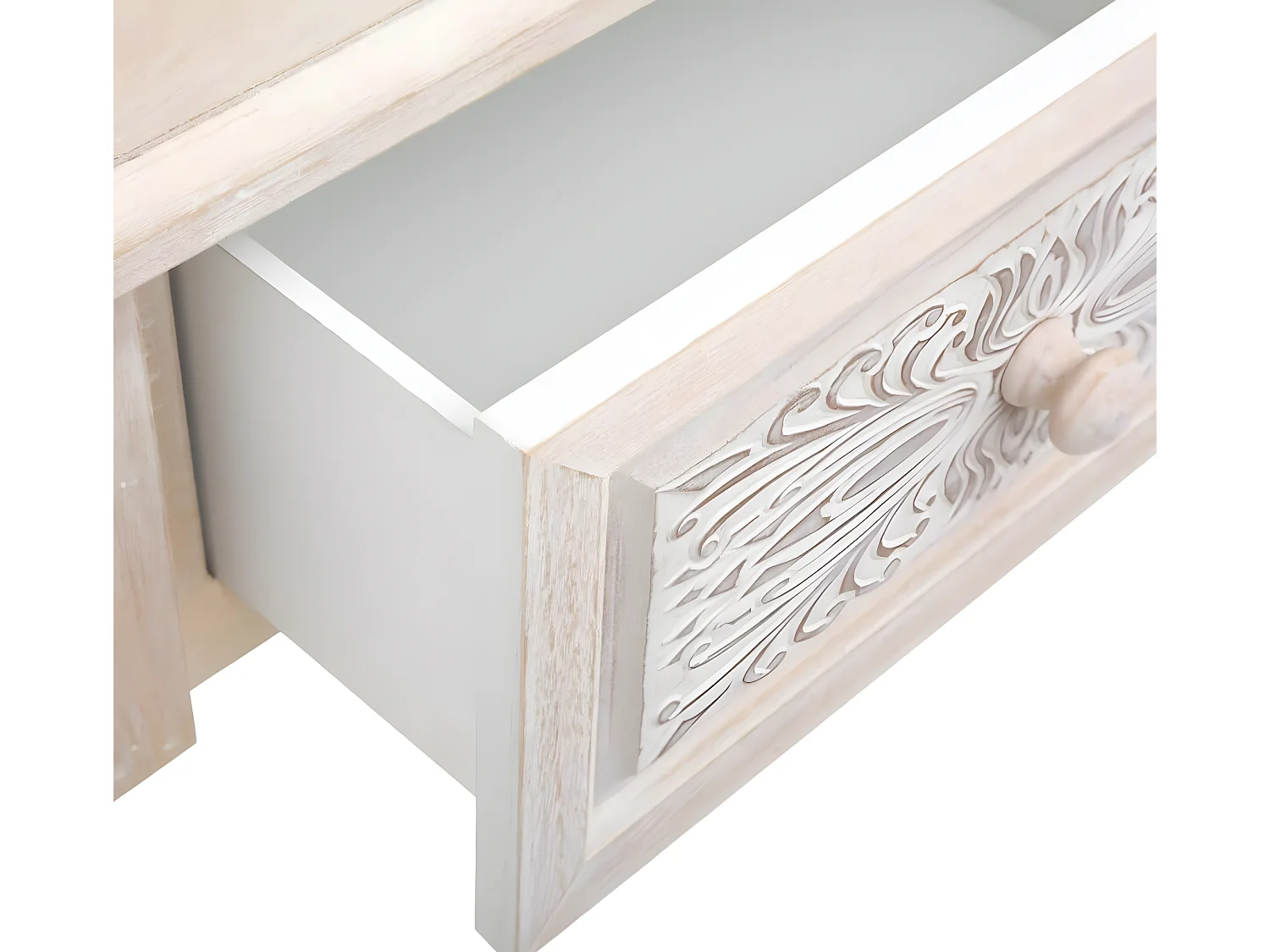 Table de chevet / Table de nuit coloris blanc - Longueur 45 x Profondeur 30 x Hauteur 67,5 cm