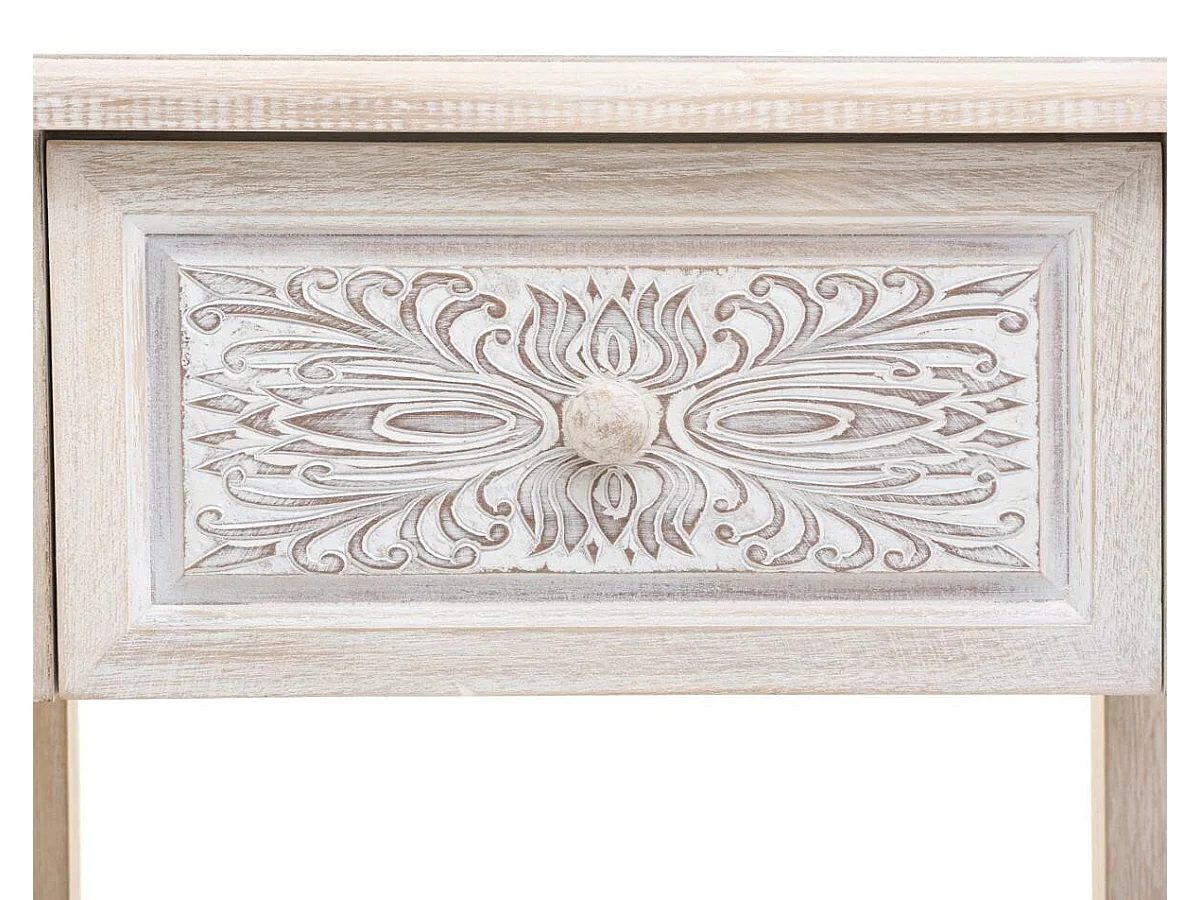 Table de chevet / Table de nuit coloris blanc - Longueur 45 x Profondeur 30 x Hauteur 67,5 cm