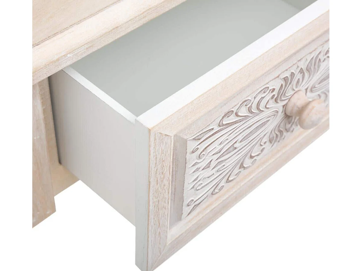 Table de chevet / Table de nuit coloris blanc - Longueur 45 x Profondeur 30 x Hauteur 67,5 cm