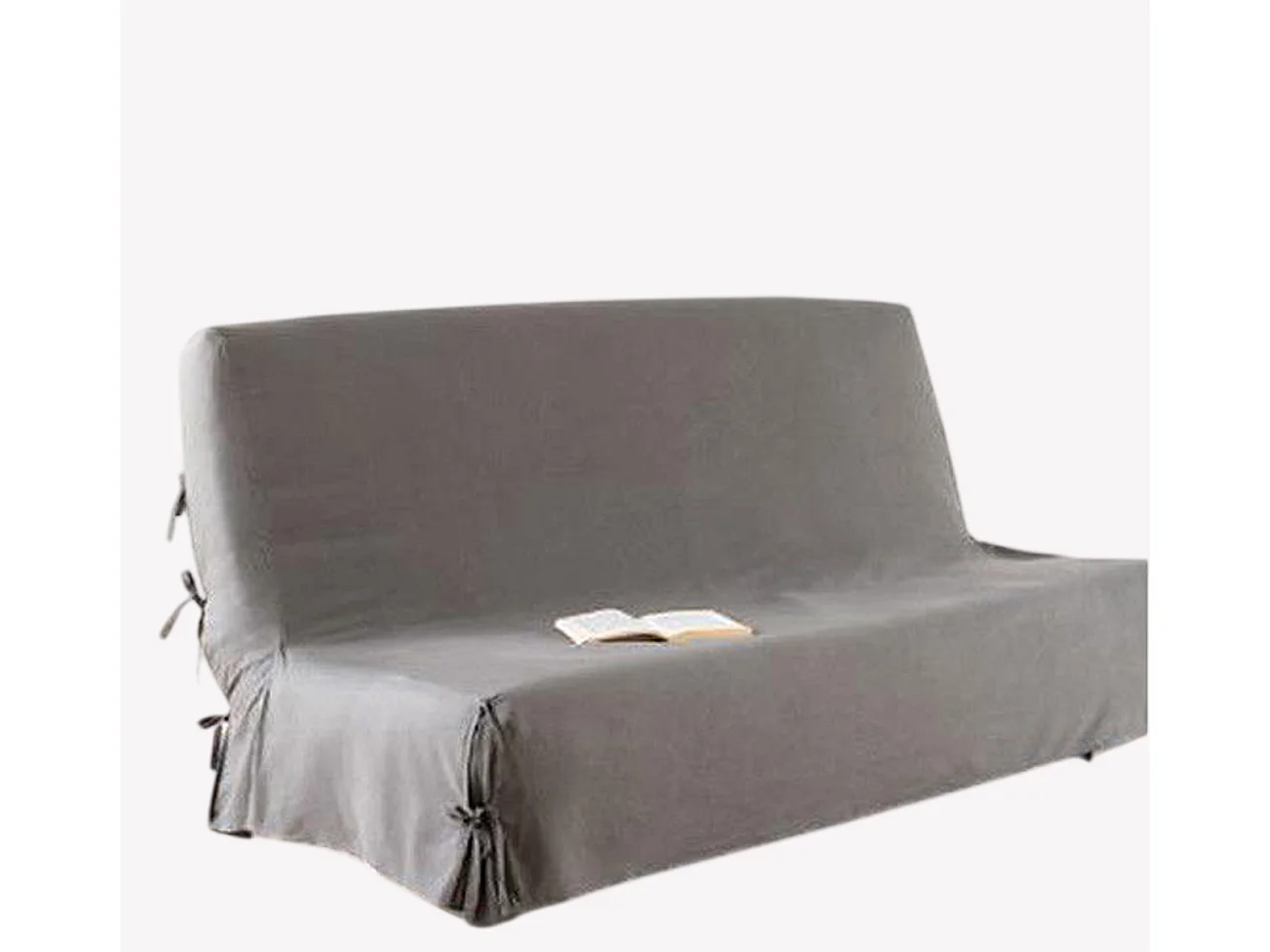 Housse de clic clac coloris gris clair 100% coton - Dim : 140 X 200 cm