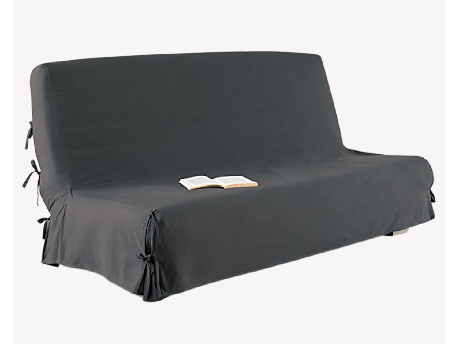 Housse de clic clac coloris Gris foncé 100% coton - Dim : 140 X 200 cm