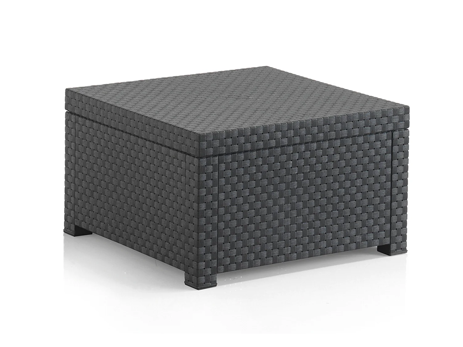 Salon de Jardin de 5 places en résine tressée coloris anthracite( 2 canapés + table basse)