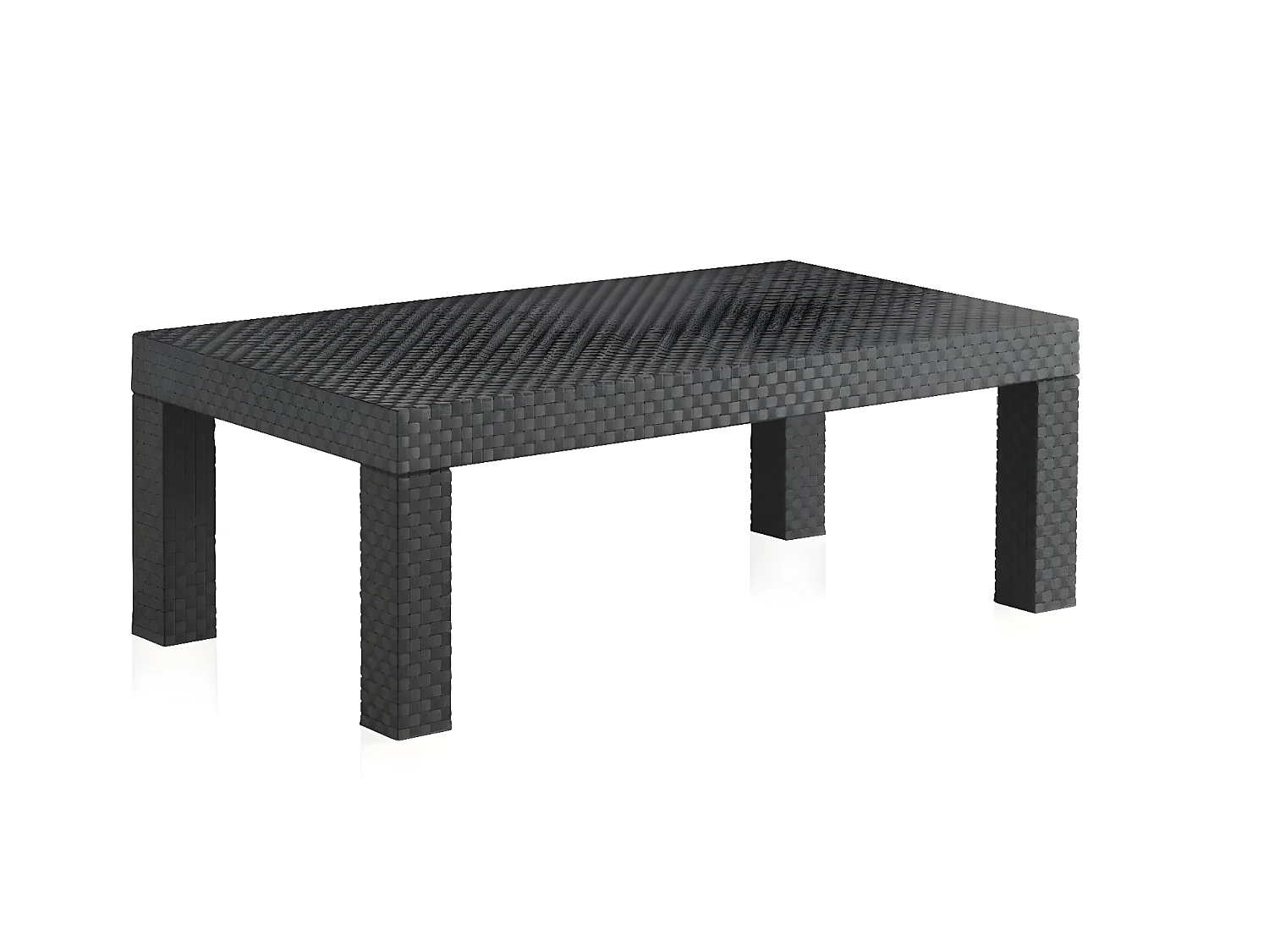 Salon de Jardin 5 Places en résine anthracite (1 table basse + 1 canapé 3 places + 2 fauteuils)