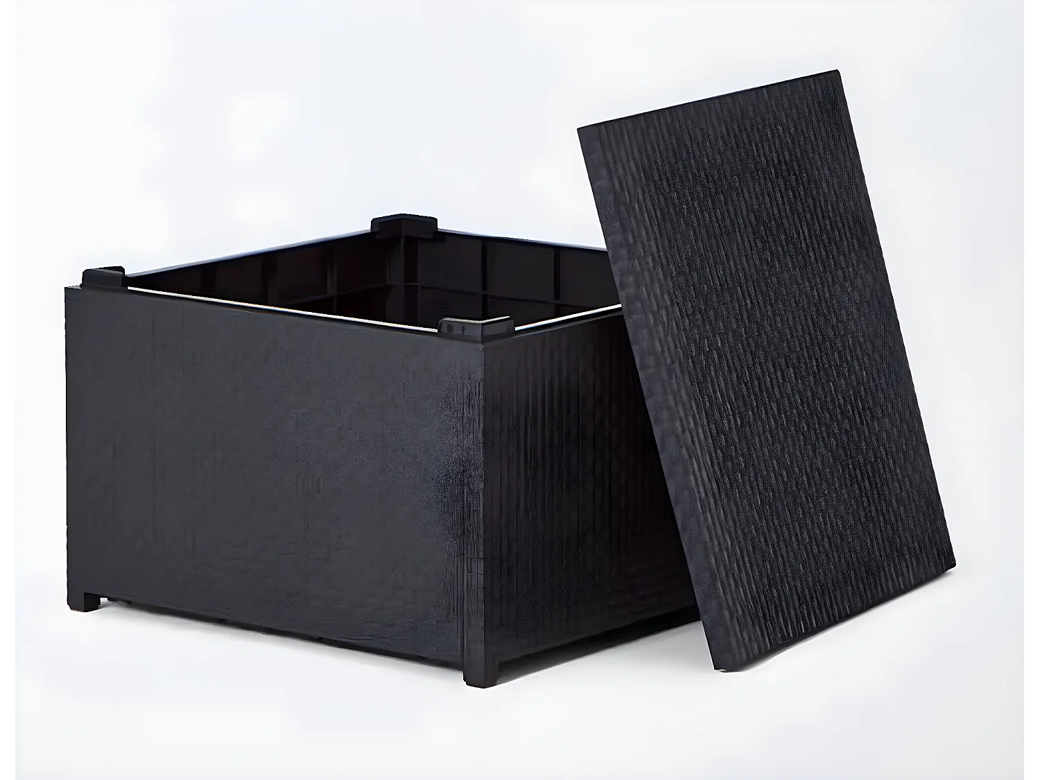 Salon de Jardin 4 Places en résine coloris Anthracite (1 canapé 2 places + 2 fauteuils + 1 table basse)