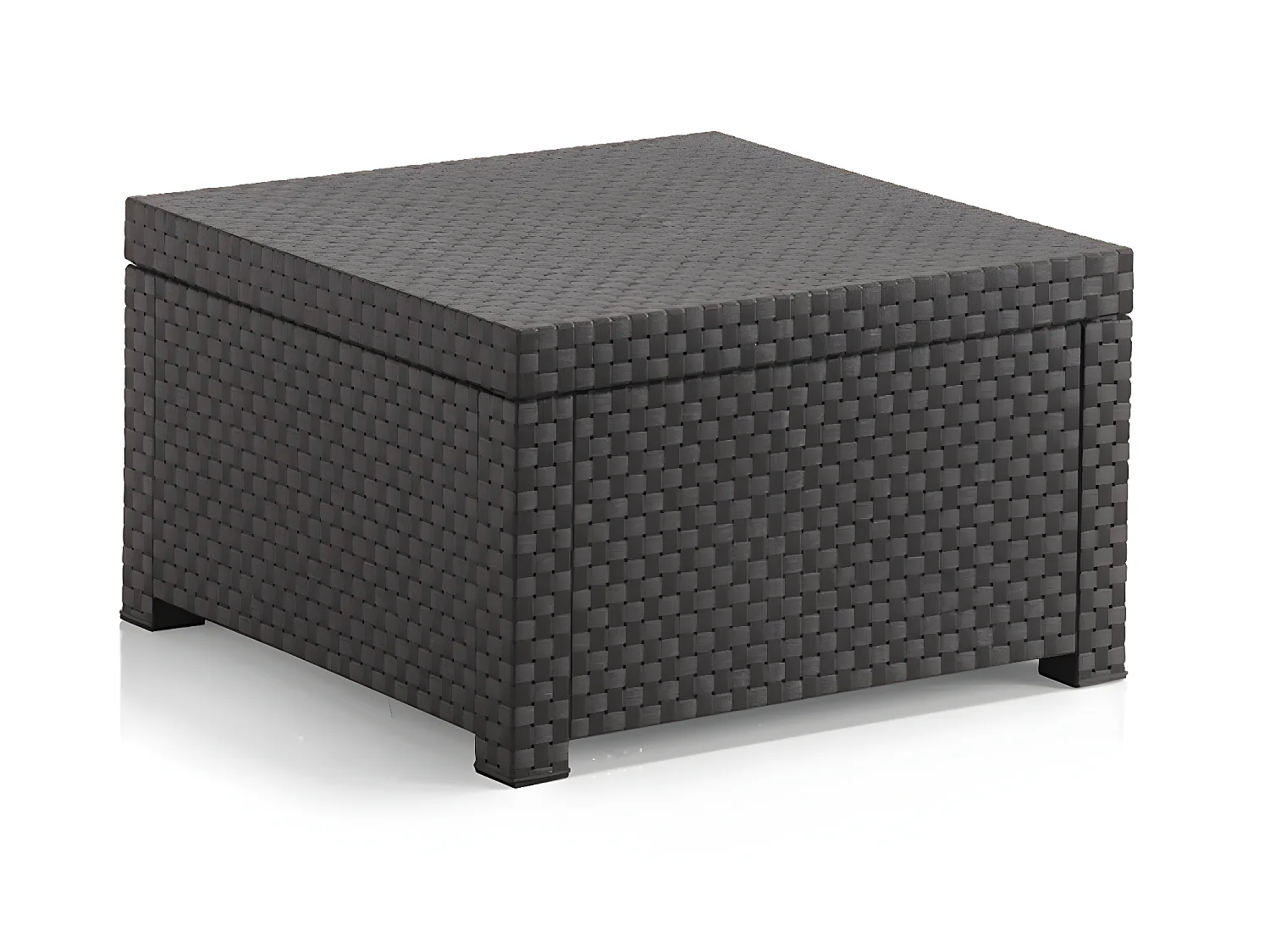 Salon de jardin extérieur de 5 places en résine tressée (1 Fauteuil + 1 canapé d’angle + 1 table basse)